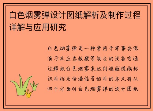 白色烟雾弹设计图纸解析及制作过程详解与应用研究